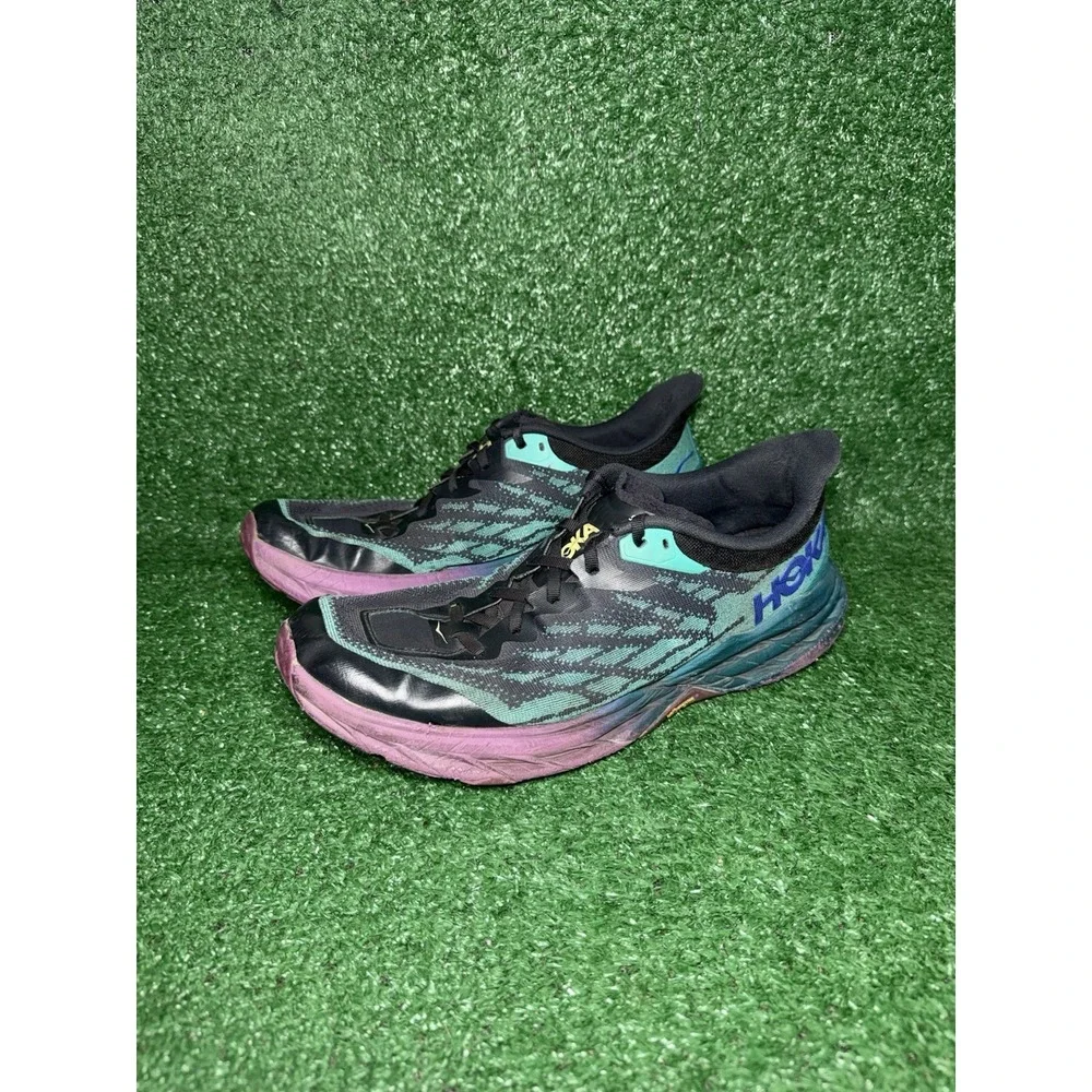 Hoka One One Speedgoat 5 Mens Size 12 D Multicolor Comfort Shoes Vibram Sneakers